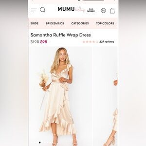 Worn once Show me your mumu | Samantha ruffle bridesmaid dress size Large